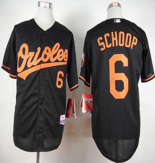 Orioles #6 Jonathan Schoop Black Cool Base Stitched MLB Jersey - Click Image to Close
